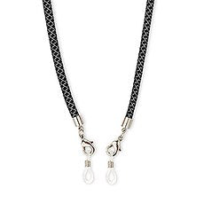 23" FACE MASK LANYARD WITH MAGNETIC SAFETY RELEASE - BLACK/SILVER - AyaZay Wedding Shoppe