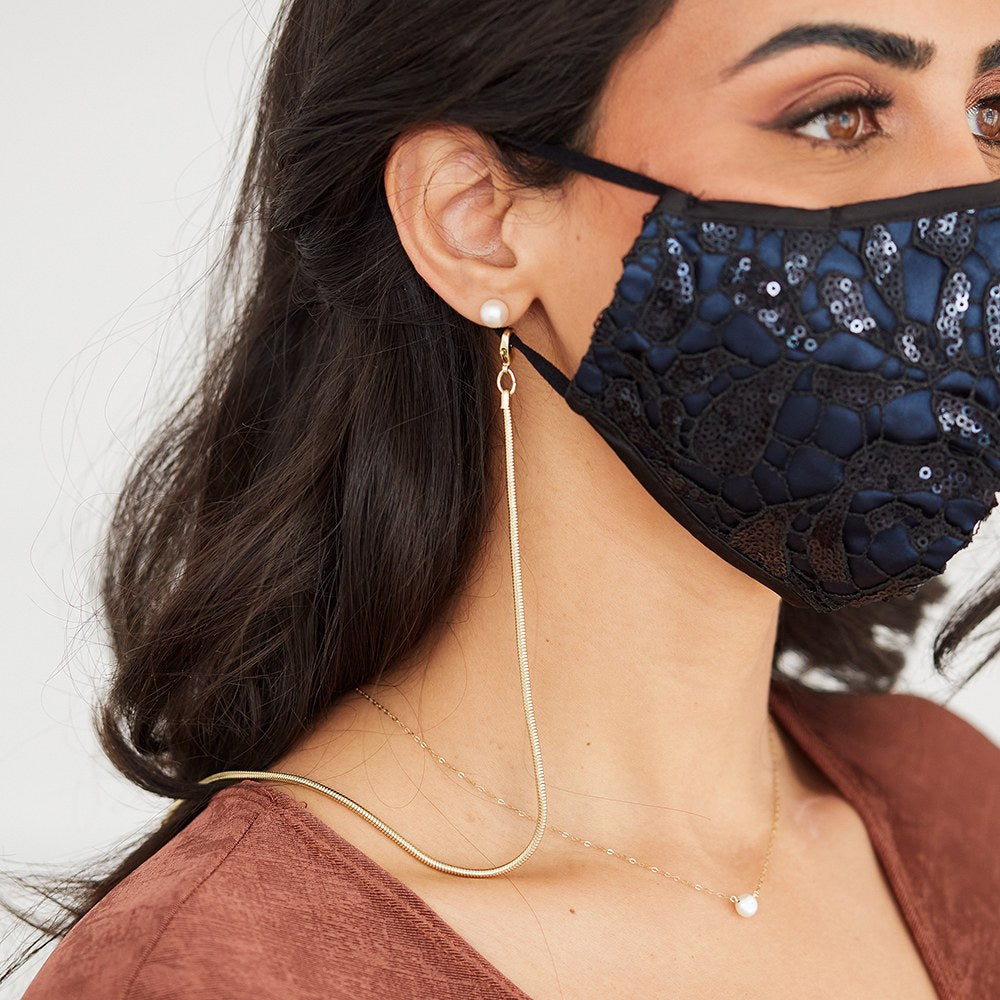 23" FACE MASK LANYARD WITH MAGNETIC SAFETY RELEASE - GOLD - AyaZay Wedding Shoppe