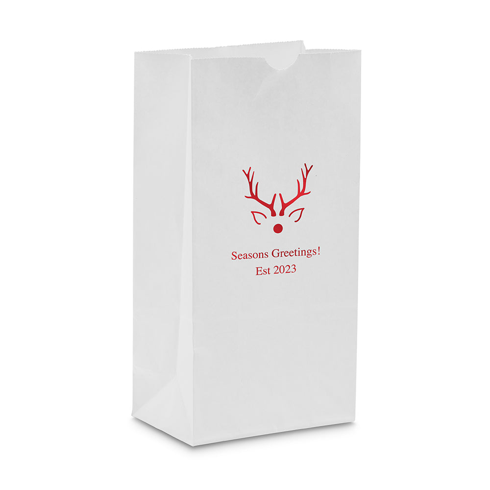 RUDOLPH BLOCK BOTTOM GUSSET PAPER GOODIE BAGS
