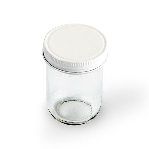 GLASS MASON JAR WITH WHITE LID FAVOUR (12/pkg) - AyaZay Wedding Shoppe