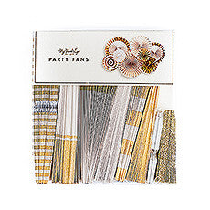 GOLD FOIL PAPER FAN PARTY DECORATIONS (pkg of 8) - AyaZay Wedding Shoppe