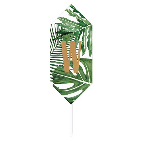GREENERY FLOATING MONOGRAM ACRYLIC CAKE TOPPER - AyaZay Wedding Shoppe