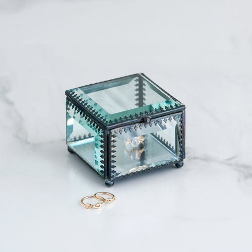 VINTAGE INSPIRED GLASS JEWELLERY BOX - AyaZay Wedding Shoppe
