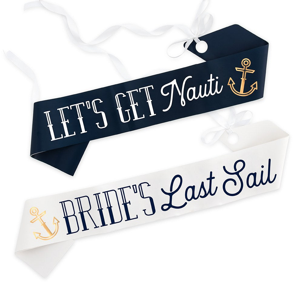 PAPER BACHELORETTE PARTY SASH - NAUTICAL - AyaZay Wedding Shoppe