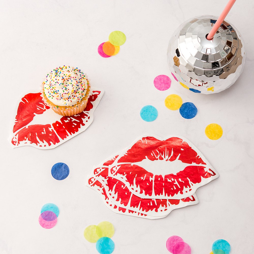 RED LIPS PAPER PARTY NAPKINS - SET OF 20 - AyaZay Wedding Shoppe