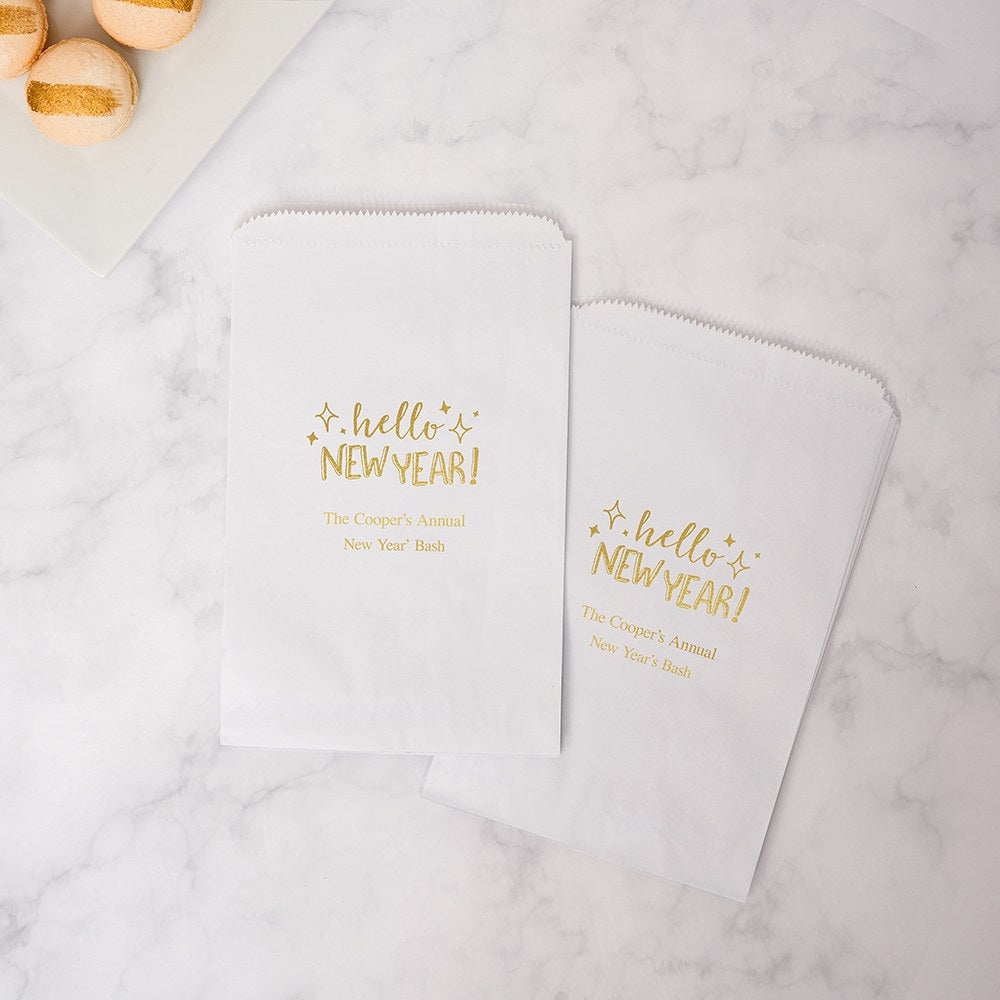 HELLO NEW YEAR FLAT POCKET STYLE GOODIE BAG - AyaZay Wedding Shoppe