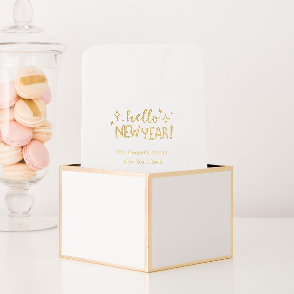 HELLO NEW YEAR FLAT POCKET STYLE GOODIE BAG - AyaZay Wedding Shoppe
