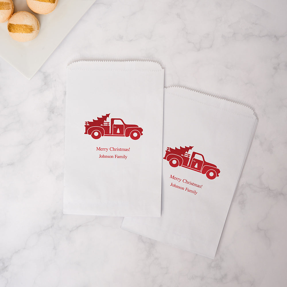 CHRISTMAS TRUCK FLAT POCKET STYLE GOODIE BAG