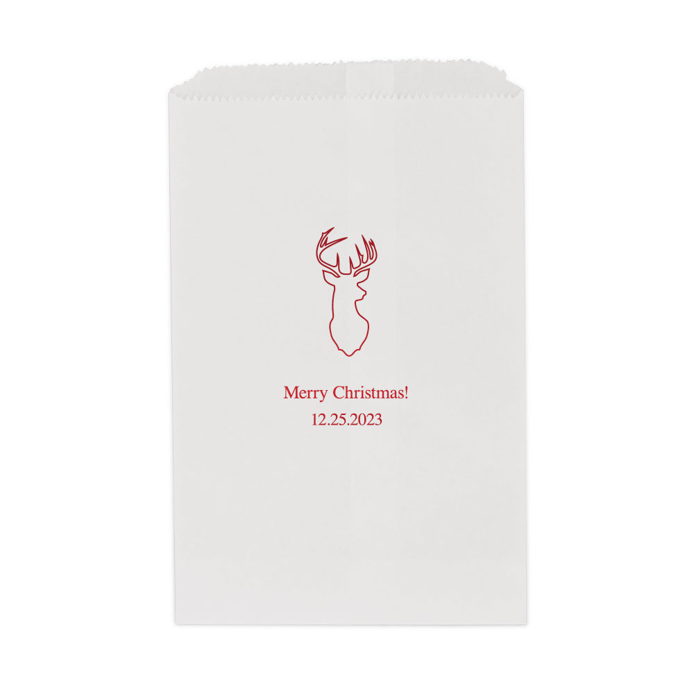 CHRISTMAS REINDEER FLAT POCKET STYLE GOODIE BAG - AyaZay Wedding Shoppe