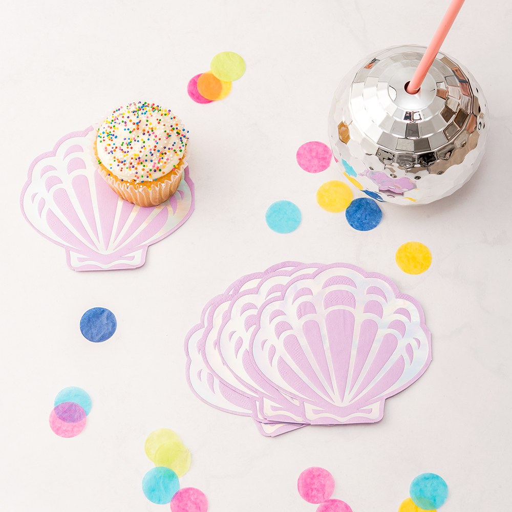 MERMAID SEASHELL PAPER PARTY NAPKINS - SET OF 20 - AyaZay Wedding Shoppe