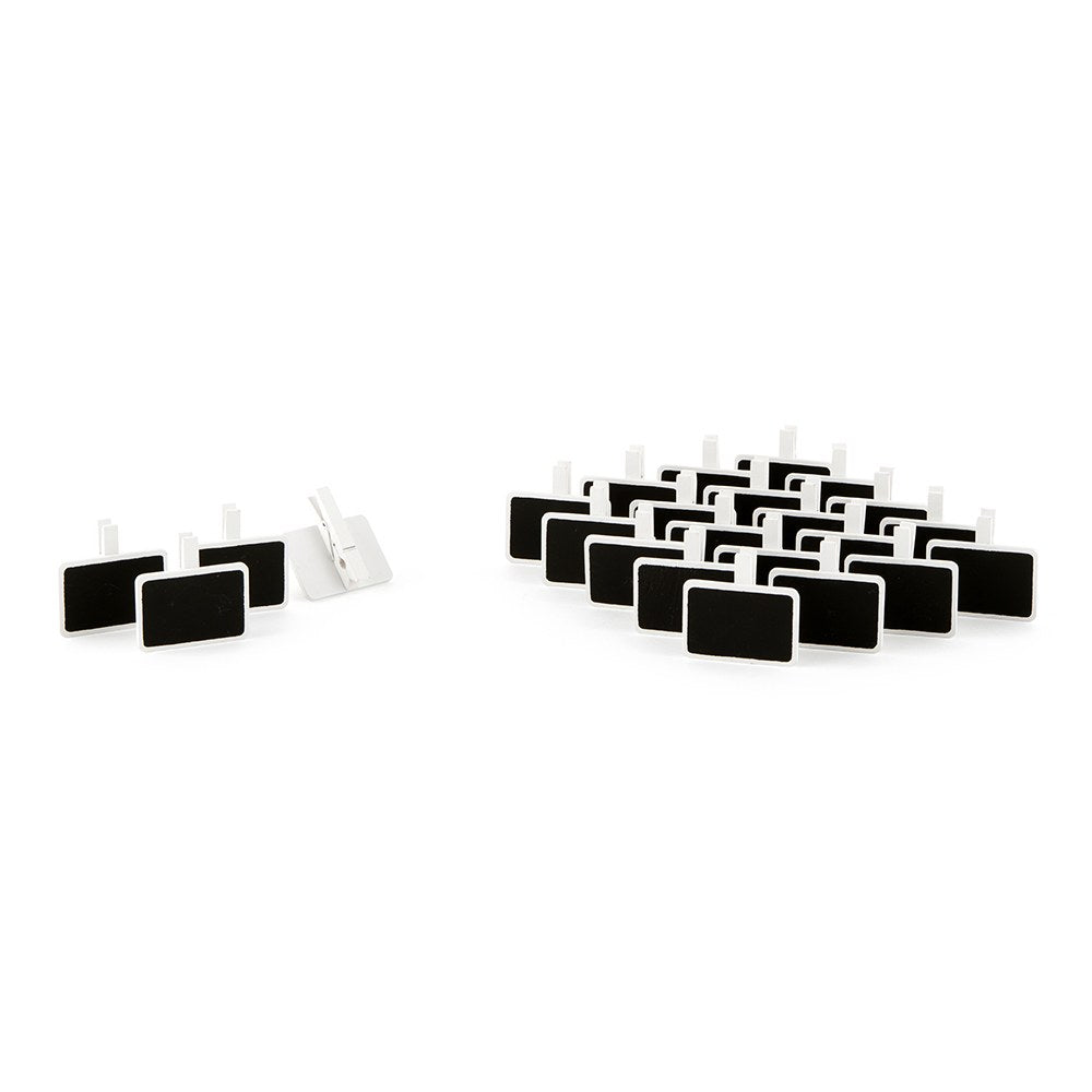 MINI RECTANGULAR WOODEN BLACK BOARD CLIP WITH WHITE WASH FINISH (24/pkg) - AyaZay Wedding Shoppe