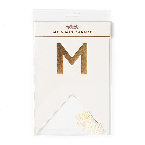 GOLD FOIL "MR. & MRS."PENNANT BANNER - AyaZay Wedding Shoppe