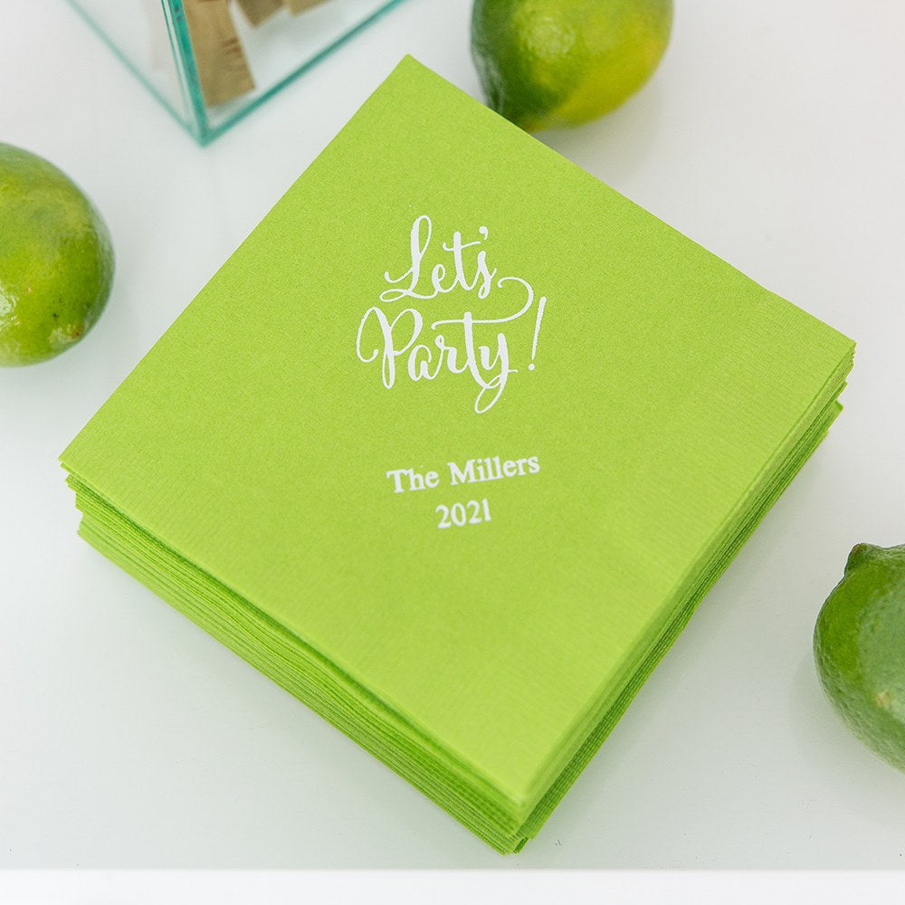PERSONALIZED FOIL PRINTED PAPER NAPKINS - Let’s Party!
(50/pkg)