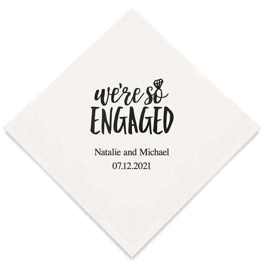 PERSONALIZED FOIL PRINTED PAPER NAPKINS - We’re So Engaged
(50/pkg) - AyaZay Wedding Shoppe