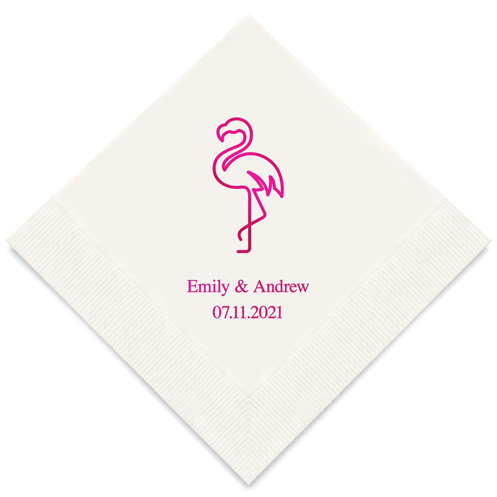 PERSONALIZED FOIL PRINTED PAPER NAPKINS - Flamingo
(50/pkg) - AyaZay Wedding Shoppe