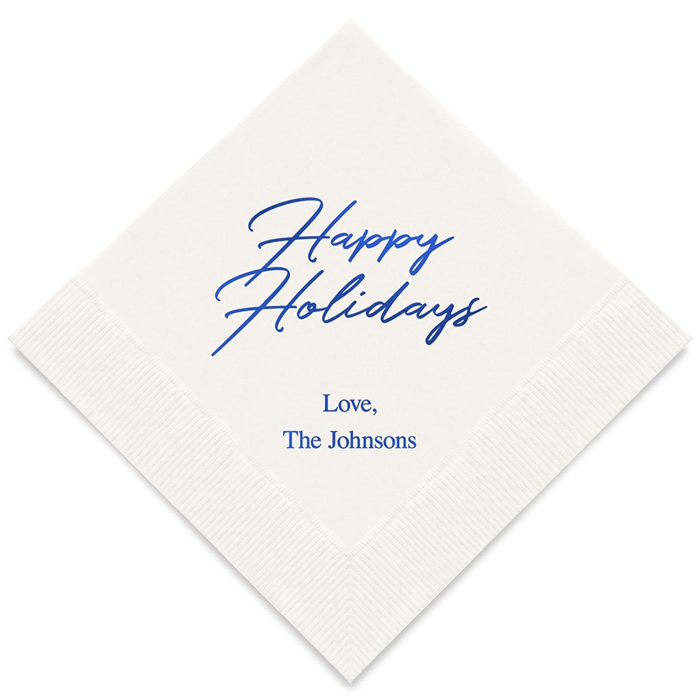 HAPPY HOLIDAYS PRINTED NAPKINS (50/pkg)