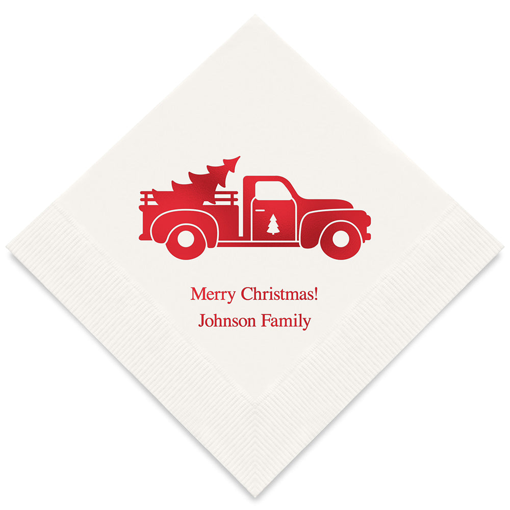 CHRISTMAS TRUCK PRINTED NAPKINS (50/pkg) - AyaZay Wedding Shoppe