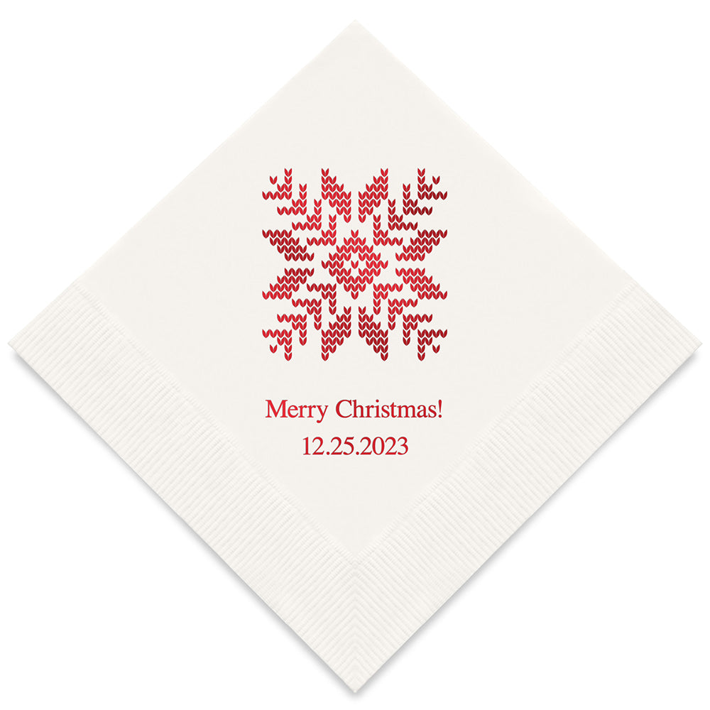 KNIT SWEATER SNOWFLAKE PRINTED NAPKINS (50/pkg)