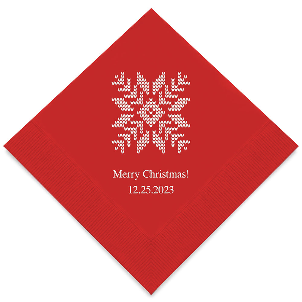KNIT SWEATER SNOWFLAKE PRINTED NAPKINS (50/pkg)