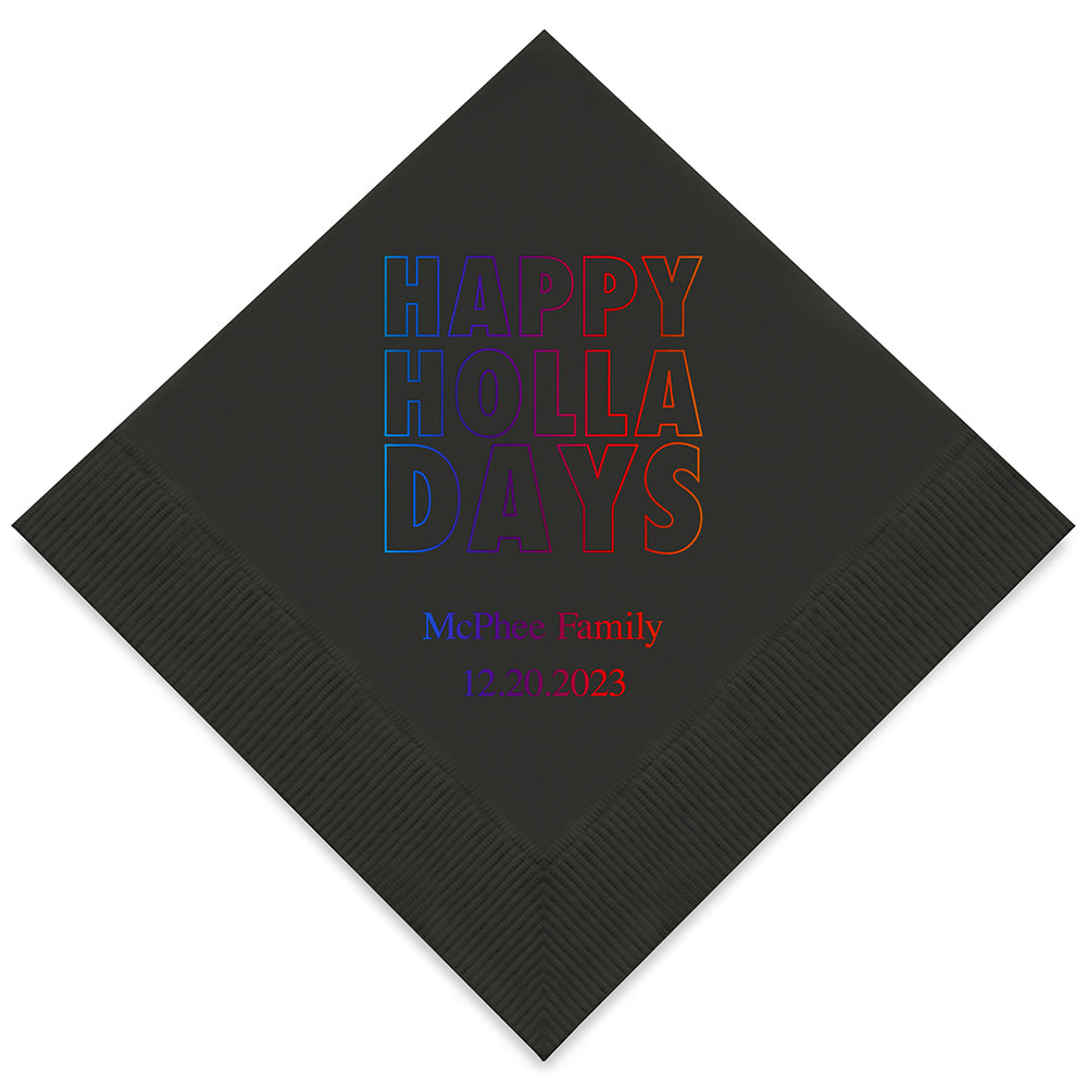 HAPPY HOLLADAYS PRINTED NAPKINS (50/pkg)
