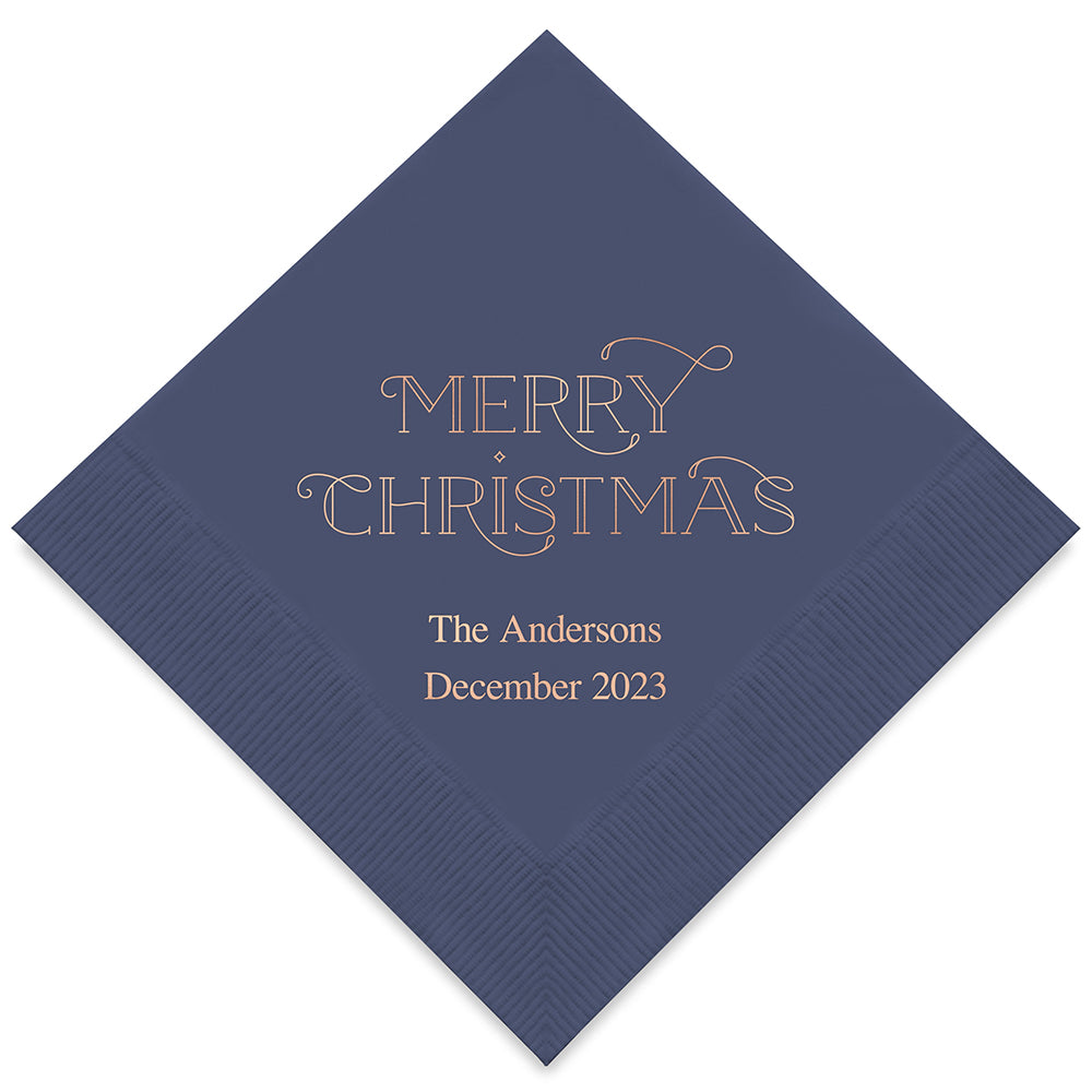 MERRY MIDNIGHT MERRY CHRISTMAS PRINTED NAPKINS (50/pkg)