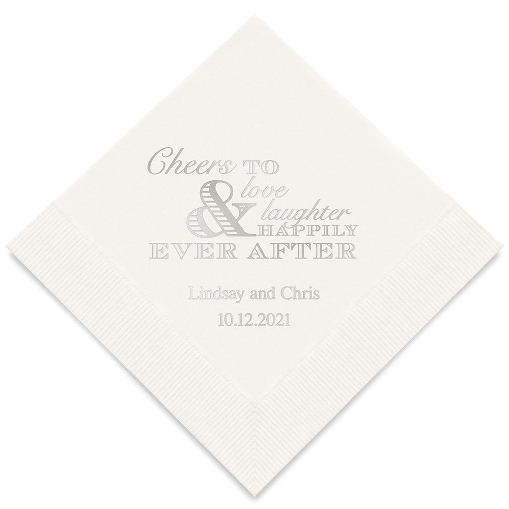 PERSONALIZED FOIL PRINTED PAPER NAPKINS - Wedding Cheer (50/pkg) - AyaZay Wedding Shoppe