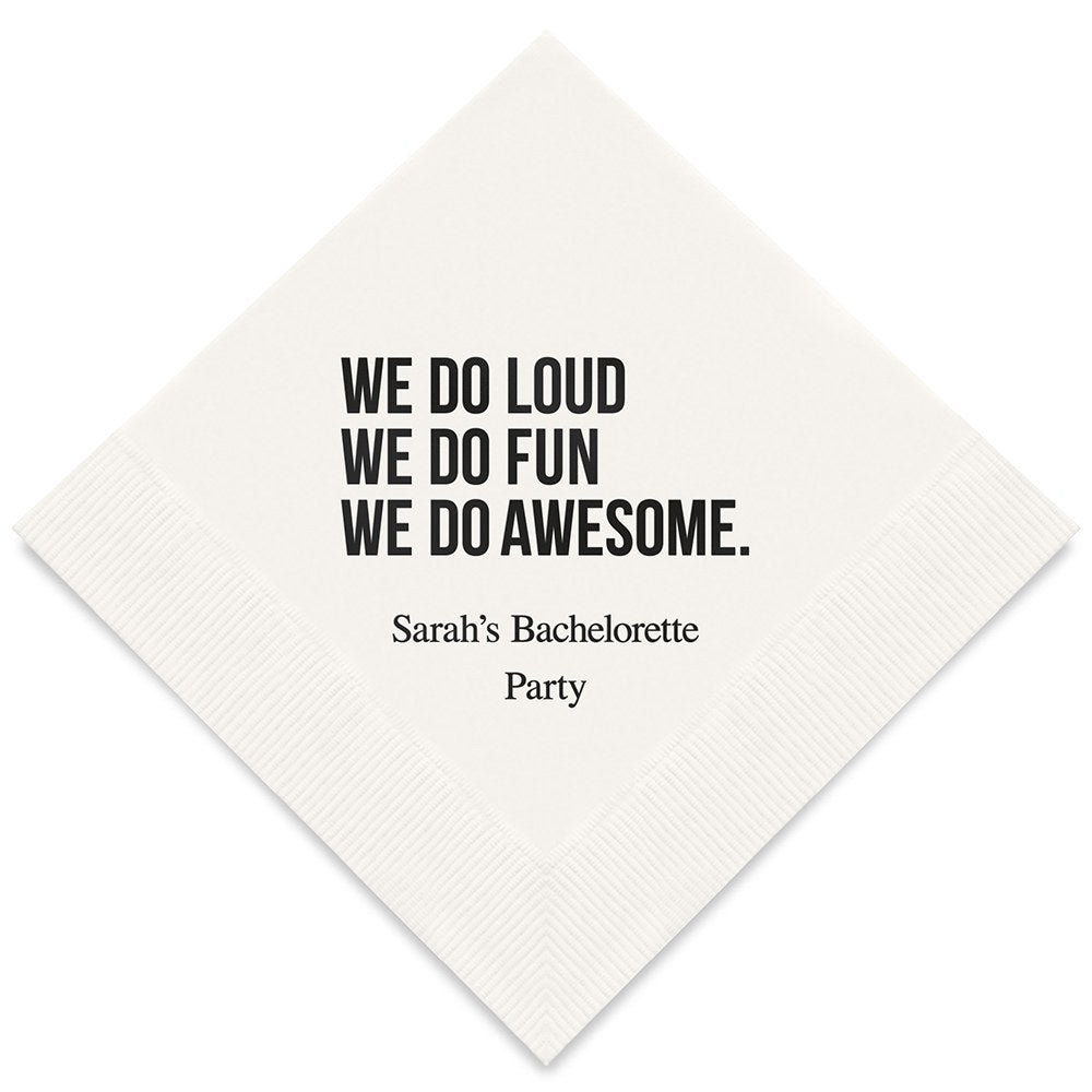PERSONALIZED FOIL PRINTED PAPER NAPKINS - We Do Awesome
(50/pkg) - AyaZay Wedding Shoppe