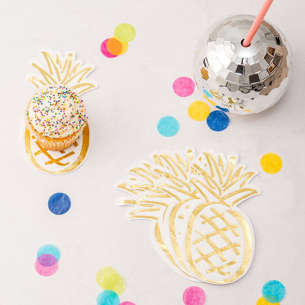 TROPICAL PINEAPPLE PAPER PARTY NAPKINS - SET OF 20 - AyaZay Wedding Shoppe