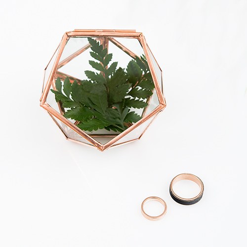 SMALL GLASS GEOMETRIC TERRARIUM STYLE RING BOX - AyaZay Wedding Shoppe