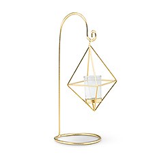 SMALL GOLD GEOMETRIC HANGING TEALIGHT HOLDER (2/pkg) - AyaZay Wedding Shoppe