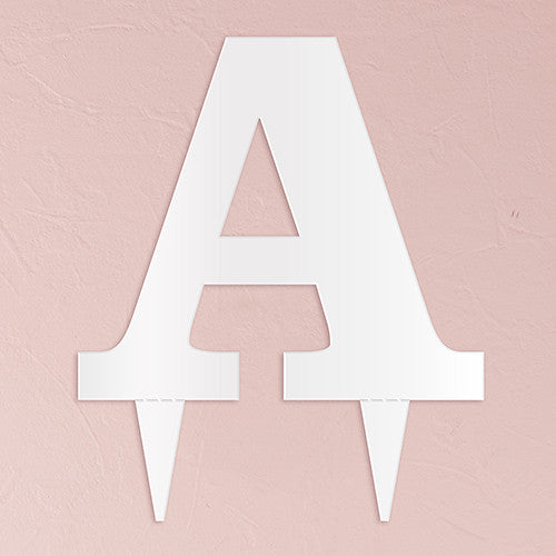 SERIF MONOGRAM ACRYLIC CAKE TOPPER - WHITE - AyaZay Wedding Shoppe