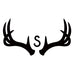WOODLAND PRETTY PERSONALIZED MONOGRAM ANTLER RUBBER STAMP - AyaZay Wedding Shoppe