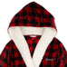 WOMEN'S PERSONALIZED EMBROIDERED FLUFFY PLUSH ROBE WITH HOOD - BUFFALO PLAID - AyaZay Wedding Shoppe