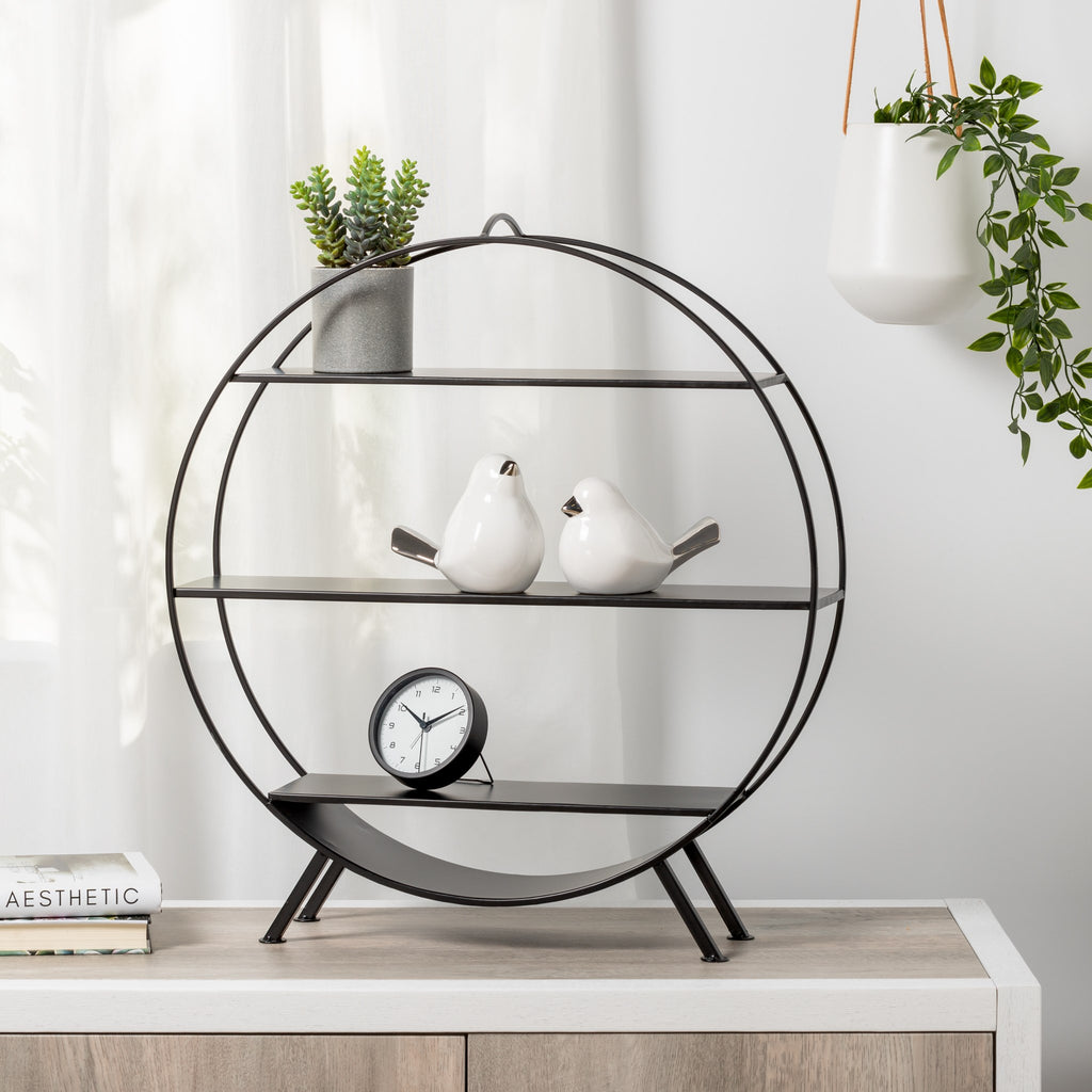 Round Metal Standing Shelf