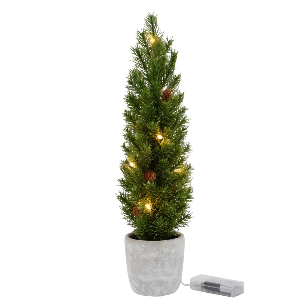 NORDIC 17" LED FAUX MINI POTTED PINE TREE