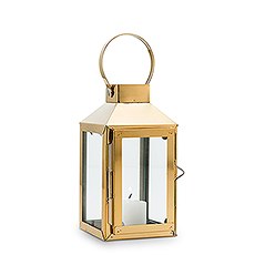 SMALL DECORATIVE CANDLE LANTERN - GOLD