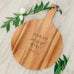 PERSONALIZED ROUND CUTTING & SERVING BOARD WITH HANDLE - MODERN COUPLE - AyaZay Wedding Shoppe