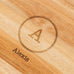 PERSONALIZED ROUND CUTTING & SERVING BOARD WITH HANDLE - CIRCLE MONOGRAM - AyaZay Wedding Shoppe