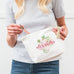 LARGE PERSONALIZED CANVAS MAKEUP & TOILETRY BAG FOR  WOMEN - FLORAL GARDEN - AyaZay Wedding Shoppe