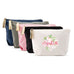 LARGE PERSONALIZED CANVAS MAKEUP & TOILETRY BAG FOR  WOMEN - FLORAL GARDEN - AyaZay Wedding Shoppe