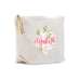 LARGE PERSONALIZED CANVAS MAKEUP & TOILETRY BAG FOR  WOMEN - FLORAL GARDEN - AyaZay Wedding Shoppe