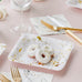 SMALL SQUARE DISPOSABLE PAPER PARTY PLATES - GEO MARBLE (8/pkg) - AyaZay Wedding Shoppe