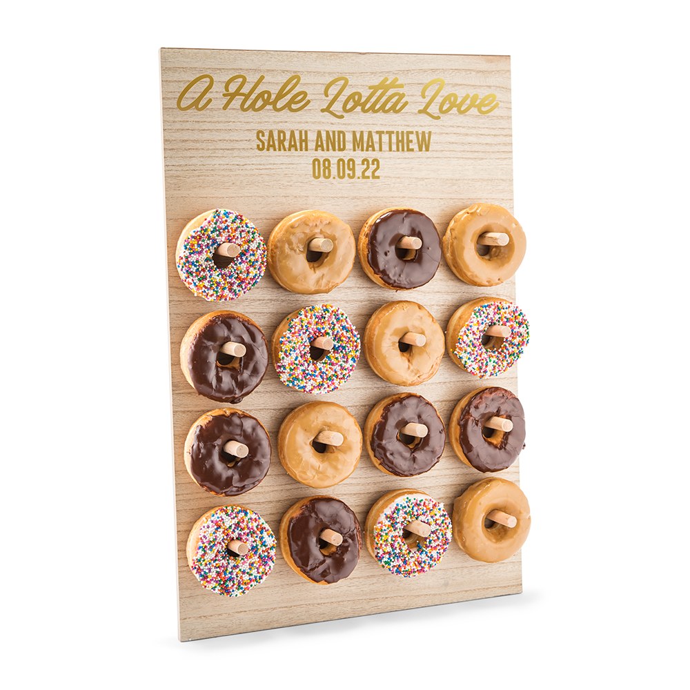 PERSONALIZED WOODEN DONUT WALL DISPLAY - HOLE  LOTTA LOVE - AyaZay Wedding Shoppe