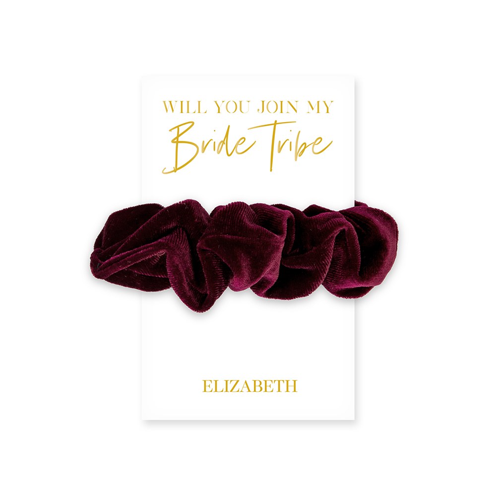 WOMEN'S CUSTOM BRIDAL PARTY SCRUNCHIE - BRIDE TRIBE - AyaZay Wedding Shoppe