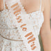 BLUSH PINK & ROSE GOLD SATIN BACHELORETTE PARTY SASH - MISS TO MRS - AyaZay Wedding Shoppe