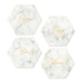 HEXAGONAL PAPER DRINK COASTERS - GEO MARBLE (set of 12)