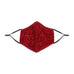 LUXURY REUSABLE, WASHABLE CLOTH FACE MASK WITH FILTER POCKET - RUBY RED