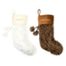 CUSTOM PRINTED PLUSH FAUX FUR CHRISTMAS STOCKING - TRADITIONAL MONOGRAM TEXT - AyaZay Wedding Shoppe