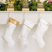 CUSTOM PRINTED PLUSH SEQUINED CUFF CHRISTMAS STOCKING - VERTICAL SCRIPT FONT - AyaZay Wedding Shoppe