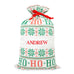 LARGE PERSONALIZED DRAWSTRING SANTA SACK FOR GIFTS -  HO HO HO - AyaZay Wedding Shoppe